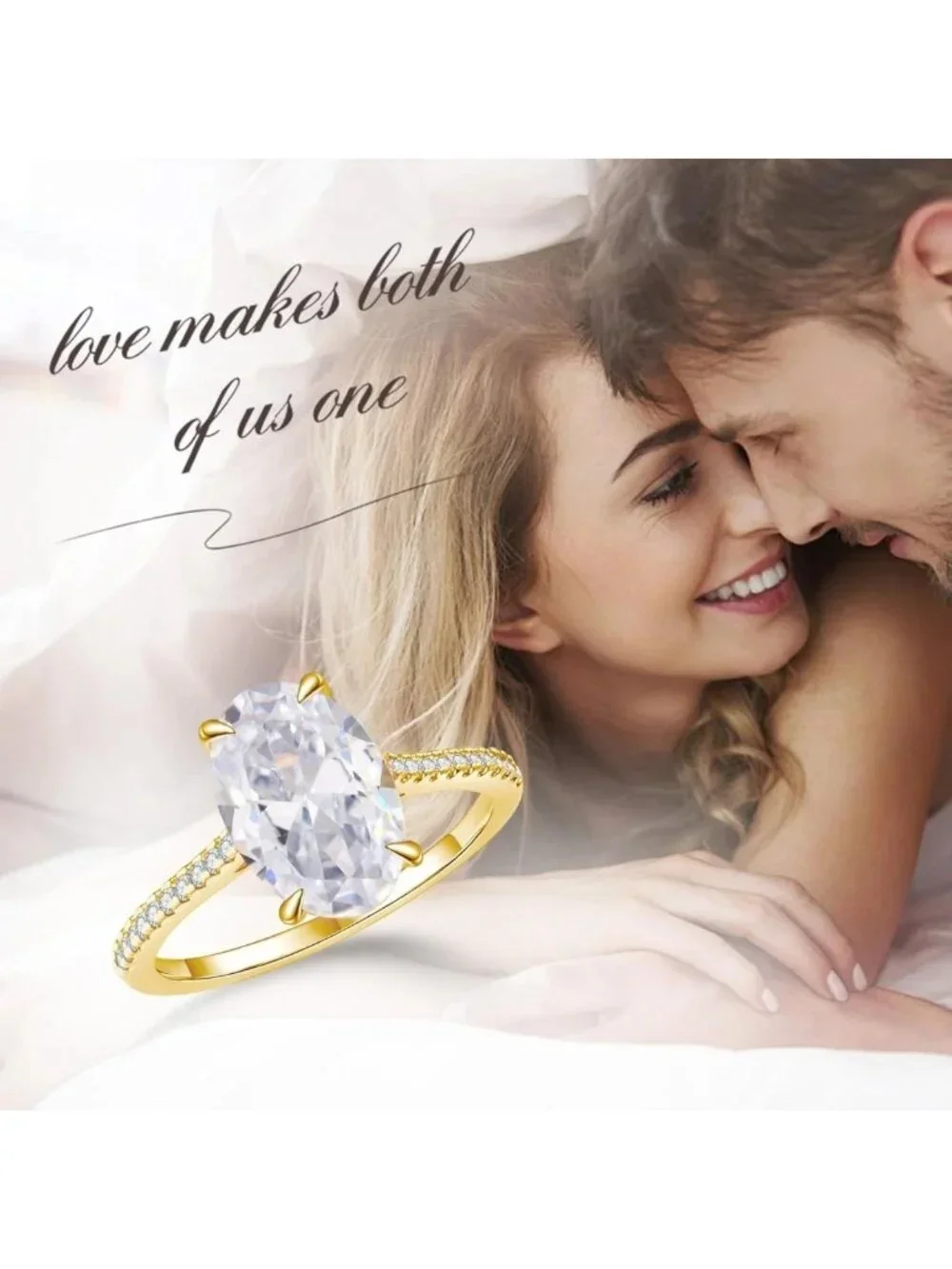 Stunning 925 Sterling Silver CZ Engagement Rings, 18K Gold Plated, Various Cuts